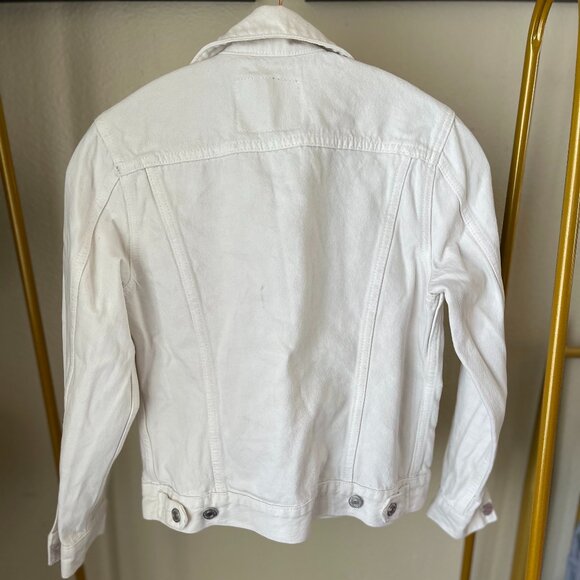 Lucky Brand XS White Tomboy Trucker Denim Jacket Summer Layer - Picture 4 of 12